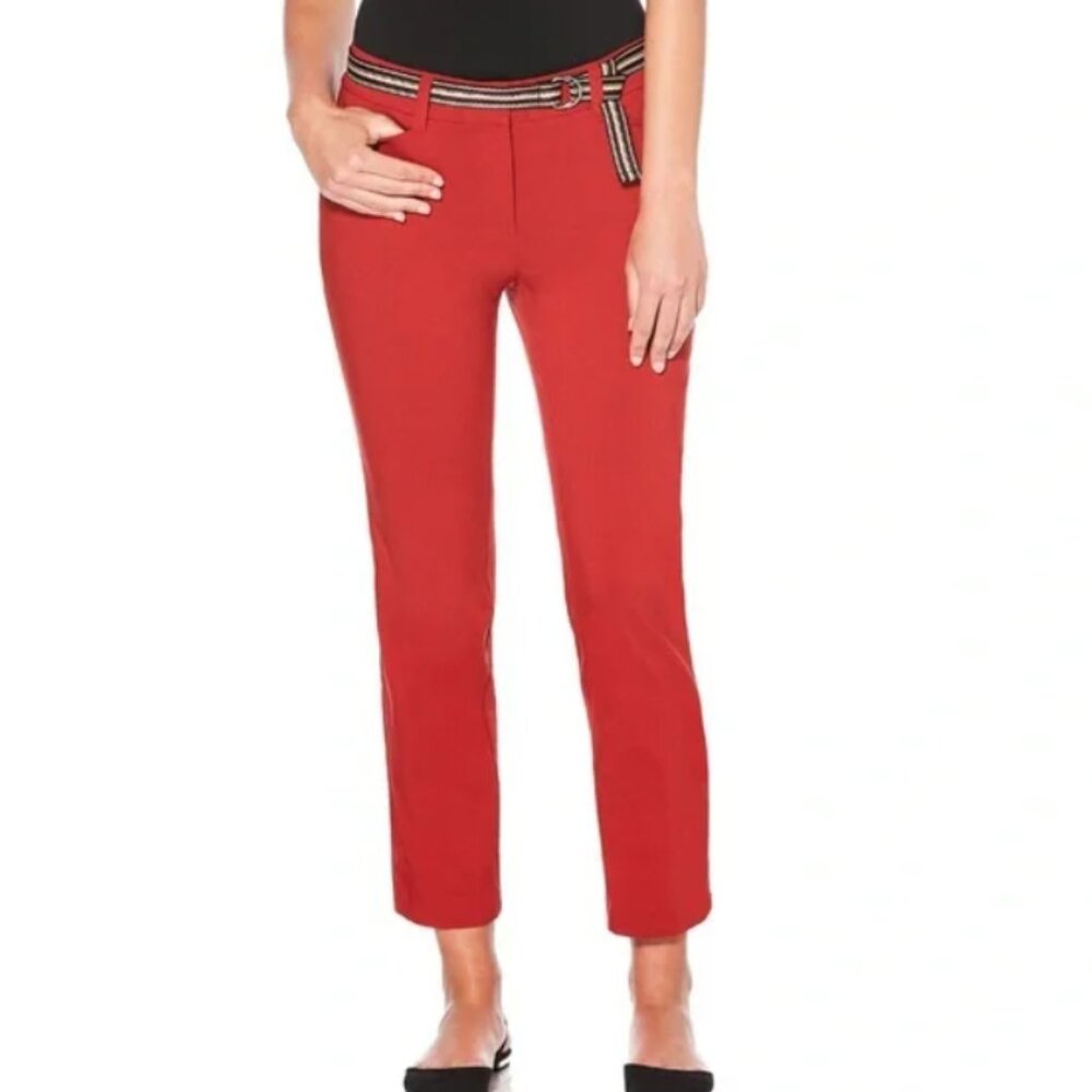 Rafaella‎ Women's Red Lower Rise Slim Ankle Pants Size 10 NEW